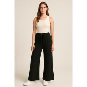 Molly Bracken High Rise Black Knitted Flared Sweatpants